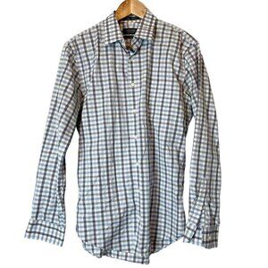 NORDSTROM Men's Shop 15 1/2 34-35 Trim Fit Button Down Shirt Wrinkle Free Plaid